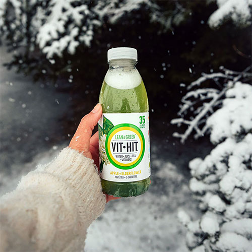 Vit-Hit Lean and Green Apple/Elderflower Bottle 500ml (Pack of 12) VIT4D