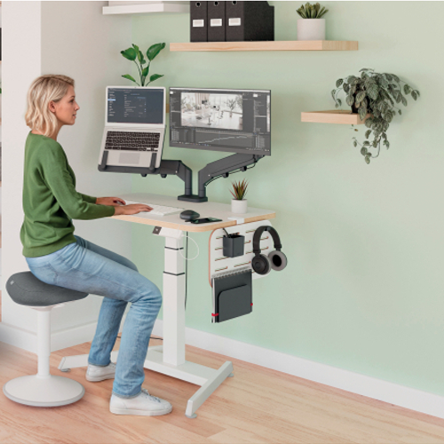 Compact Home Cffice Nook - Leitz Ergo Small Electric Sit Stand Desk with Stand-Up Reminder