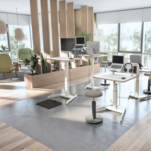 Hot Desk Setting - Leitz Ergo Small Electric Sit Stand Desk with Stand-Up Reminder