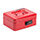 Burg Wachter Cash Box 8" Red Combination Lock H90 x W200 x D160mm - Side view closed