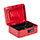 Burg Wachter Cash Box 8" Red Combination Lock H90 x W200 x D160mm - Open angled view with cash tray in place