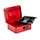 Burg Wachter Cash Box 8" Red Combination Lock H90 x W200 x D160mm - Open Angled View with Cash tray