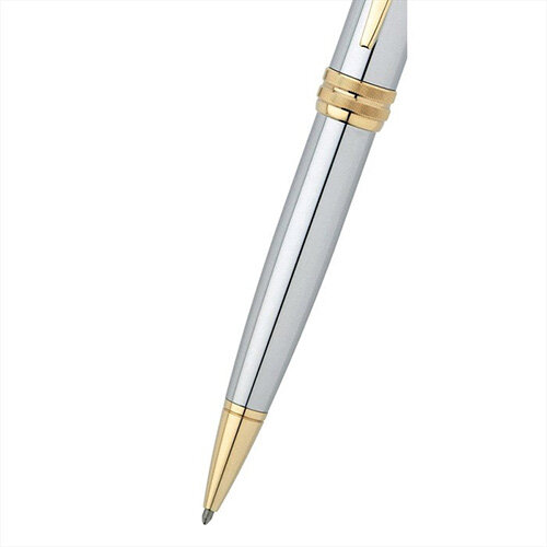Cross Bailey Medalist Ballpoint Pen Polished Chrome with 23 Karat Gold-Plated Trims