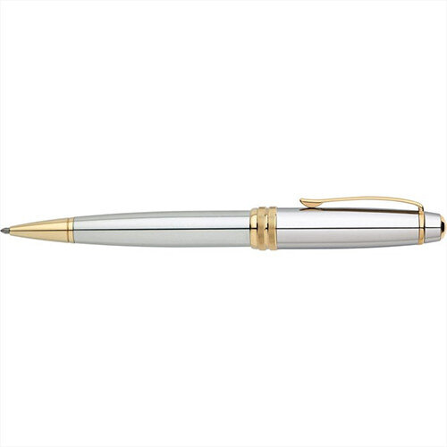 Cross Bailey Medalist Ballpoint Pen Polished Chrome with 23 Karat Gold-Plated Trims