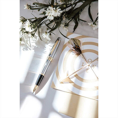 Cross Bailey Medalist Ballpoint Pen Polished Chrome with 23 Karat Gold-Plated Trims