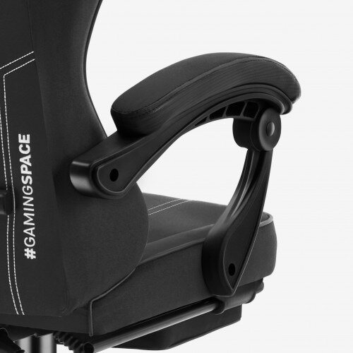 Close Up of Right Arm - Huzaro Force 3.7 Carbon Black Ergonomic Gaming Chair with Footrest, Lumbar Cushion & Neck Pillow