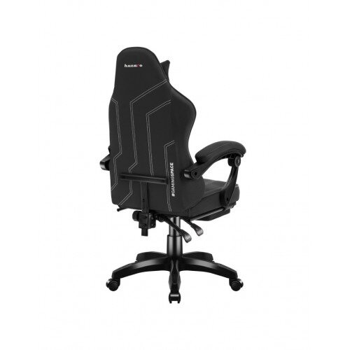 Back View -Huzaro Force 3.7 Carbon Black Ergonomic Gaming Chair with Footrest, Lumbar Cushion & Neck Pillow