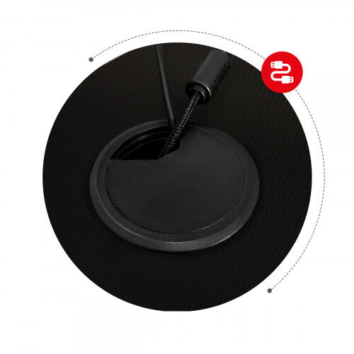 Cable Port of HUZARO HERO 2.5 RGB LED GAMING DESK - LED Lighting - Headphone & Cup Holders - Cable Ports