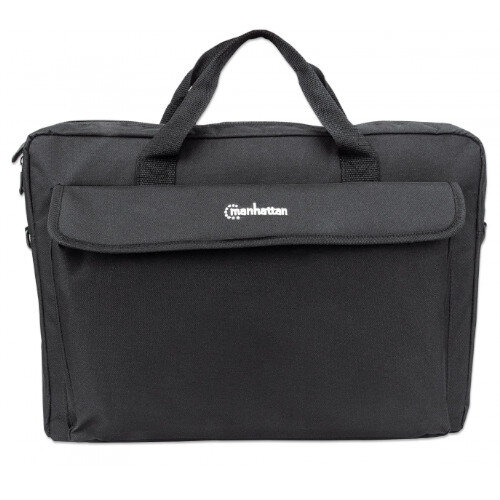 Manhattan London Laptop Bag 17.3" (43.9cm) - Notebook Case - Top Loader Messenger Case, Accessories Pockets, Shoulder Strap - Black 439909 at Hunt Office Ireland