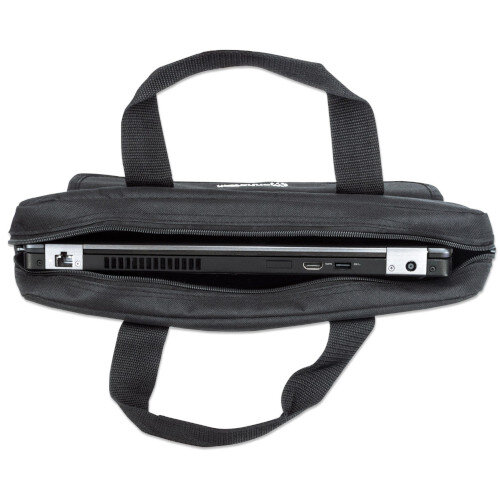 Manhattan London Laptop Bag 17.3" (43.9cm) - Notebook Case - Top Loader Messenger Case, Accessories Pockets, Shoulder Strap - Black 439909 at Hunt Office Ireland