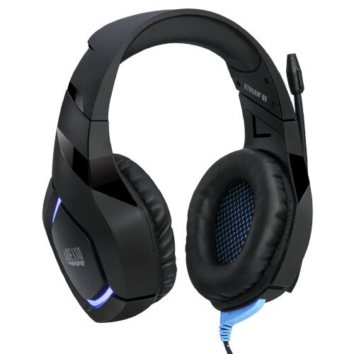 Adesso Stereo Gaming Headphone/Headset with Microphone, Headset, Head-band, Gaming, Black, Blue, Binaural, Rotary at HuntOffice.ie