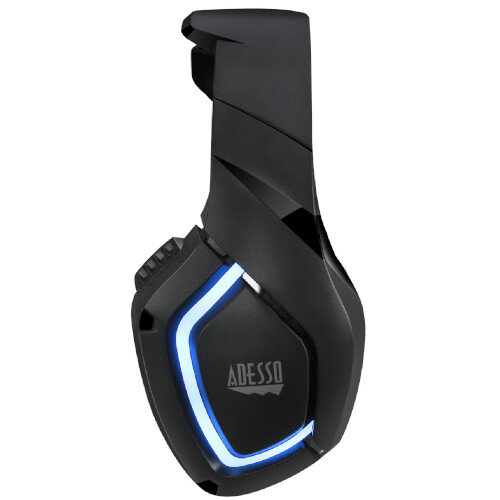 Adesso Stereo Gaming Headphone/Headset with Microphone, Headset, Head-band, Gaming, Black, Blue, Binaural, Rotary at HuntOffice.ie