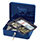 Q-Connect Standard 10 Inch Key Lock Cash Box Blue