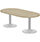 Kito W2000mmxD1000mm Urban Oak D-End Boardroom Table With Silver Double Cylinder Trumpet Base Additional Image 1