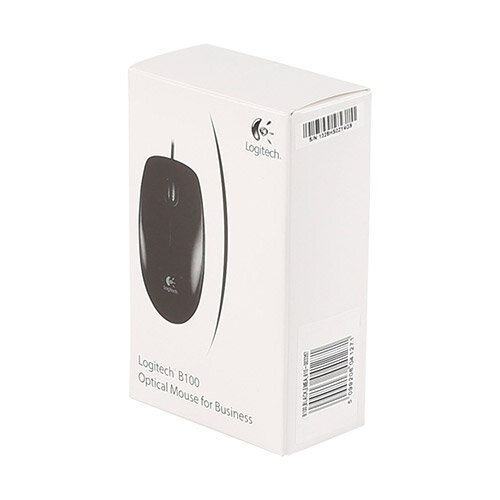 Logitech B100 Corded Optical Mouse USB Black 910-003357