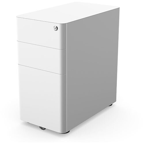 Moda L Metal Pedestal with 2 Stationary and 1 Filling Drawer - D535xH580xW300mm - White Additional Image 2