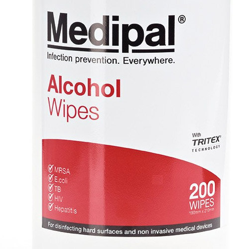Medipal Healthcare Alcohol Wipes Canister Pack of 200 Hunt Office Ireland
