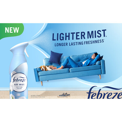 Febreze Air Freshener Spray Cotton Fresh 185ml C008326 - For Longerlasting Freshness