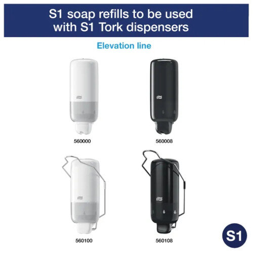 Tork Pack of 6 S1 Premium Liquid Hand Soap Mild Cartridge Refills 1L Ref 420501 Gentle Hand Soap for Frequent Use Additional Image 1