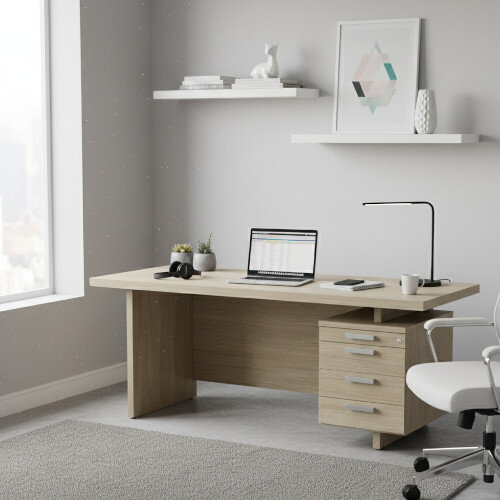 lifestyle Grand Executive Office Desk With Right Side Drawers 1800mm Urban Oak