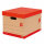 5 Star Office FSC Storage Box with Lid Self-assembly Kraft W321xD392xH291mm Red &amp; Brown [Pack 10]