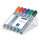 Staedtler Lumocolor Flipchart Markers Dry-safe Bullet Tip 2mm Wallet Asstd Colours Ref 356WP6 [Pack 6]