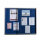 5 Star Glazed Noticeboard with sliding Door Locking Alumin Frame Blue Felt 900x1200mm