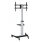 Manhattan TV & Monitor Mount, Trolley Stand, 1 screen, Screen Sizes: 37-86", -10 to 5° Tilt, 90° Rotation, Silver/Black, VESA 200x200 to 600x400mm, Max 50kg, Height adjustable 1200 to 1600mm, AV/Laptop shelf, Aluminium, LFD, Lifetime Warranty