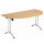 One Union D-End Folding Table 1600 X 800 Beech/Silver