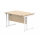 Office Rectangular Desk With Steel Double Upright Cantilever Frame 1200X800 Canadian Oak/White