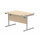 Office Rectangular Desk With Steel Single Upright Cantilever Frame 1200X800 Canadian Oak/Silver