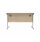 Office Rectangular Desk With Steel Single Upright Cantilever Frame 1200X800 Canadian Oak/Silver