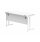 Office Rectangular Desk With Steel Double Upright Cantilever Frame 1400X600 Arctic White/White