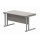 Office Rectangular Desk With Steel Double Upright Cantilever Frame 1400X800 Alaskan Grey Oak/Silver