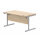 Office Rectangular Desk With Steel Single Upright Cantilever Frame 1400X800 Canadian Oak/Silver