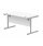 Office Rectangular Desk With Steel Single Upright Cantilever Frame 1400X800 Arctic White/Silver