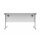 Office Rectangular Desk With Steel Single Upright Cantilever Frame 1400X800 Arctic White/Silver