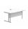 Office Left Hand Corner Desk With Steel Double Upright Cantilever Frame 1600X1200 Arctic White/Silver