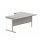 Office Left Hand Corner Desk With Steel Single Upright Cantilever Frame 1600X1200 Alaskan Grey Oak/Silver