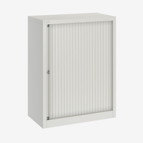 Bisley A4 Euro Tambour - 1 Door - Includes 2 Shelves, White Shutter – H1030xW800mmxD430mm Additional Image 1