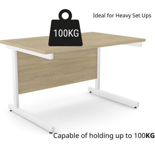 weight tolerance -  Office Desk Rectangular White Cantilever Legs W1200xD800xH725mm Beech Ashford