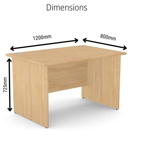 Panel End Desk Rectangular W1200xD800xH725mm Beech Ashford