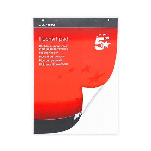  A1 Flipchart Pad Perforated 40 Sheets Plain Pack 5 5 Star