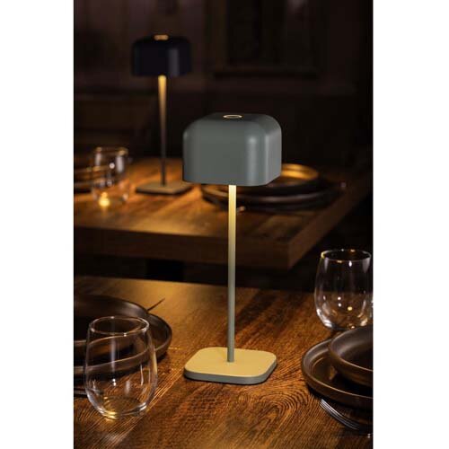 Olympia Lucca Table Lamp Squared Dome Sage 300mm Additional Image 4