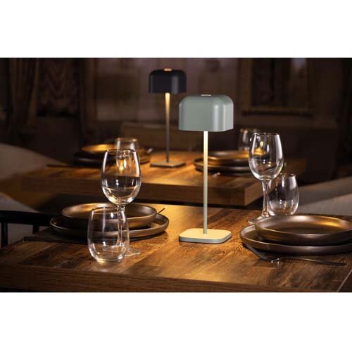 Olympia Lucca Table Lamp Squared Dome Sage 300mm Additional Image 5