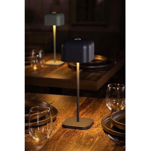 Olympia Lucca Table Lamp Squared Dome Grey 300mm Additional Image 6