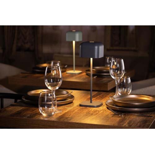 Olympia Lucca Table Lamp Squared Dome Grey 300mm Additional Image 7