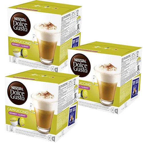 Nescafe Dolce Gusto Skinny Cappuccino Capsules Pack of 48 Makes 24