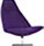 THUNDER Designer Lounge Chair Purple Fabric