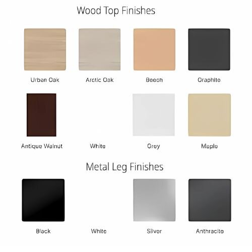 colour finishes Office Desk Rectangular Silver Cantilever Legs W1800xD800xH725mm Beech Ashford